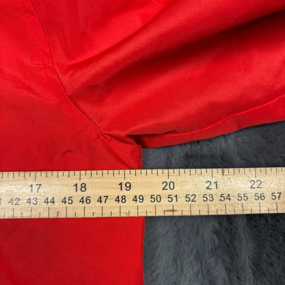 Tommy Hilfiger Boys Red Hooded Windbreaker Jacket Large 16/18 Logo Sleeve Zip Up